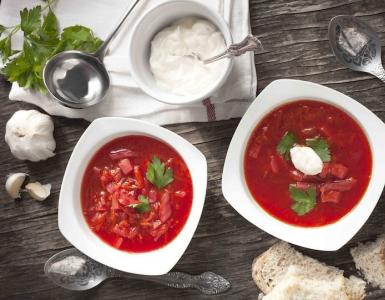 Borscht without beets.  Red borscht without meat