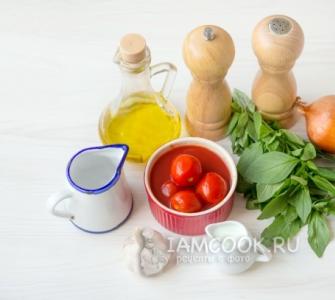 Step-by-step recipe with photos and videos Tomato puree soup with basil recipe