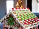 New Year's house made of cookies and straws Gingerbread house made of cookies and other sweets