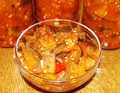 Marinované baklažány v oleji bez soli a cukru Baklažány v adjike na zimu